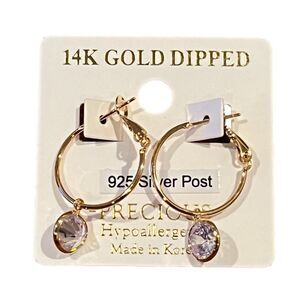 Earrings Golden Huggie Hoop / Crystal Charms Fashion Drop Dangle Earrings Royal